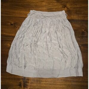 Pure Venice Silk Viscose Flowy Midi Skirt Womens Medium Earth Gray/Brown NWT Fem